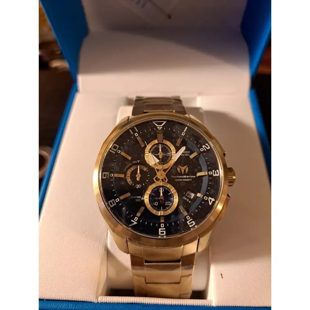 TechnoMarine Ocean Quantum Men's Watch 44mm Gold Steel INVICTA